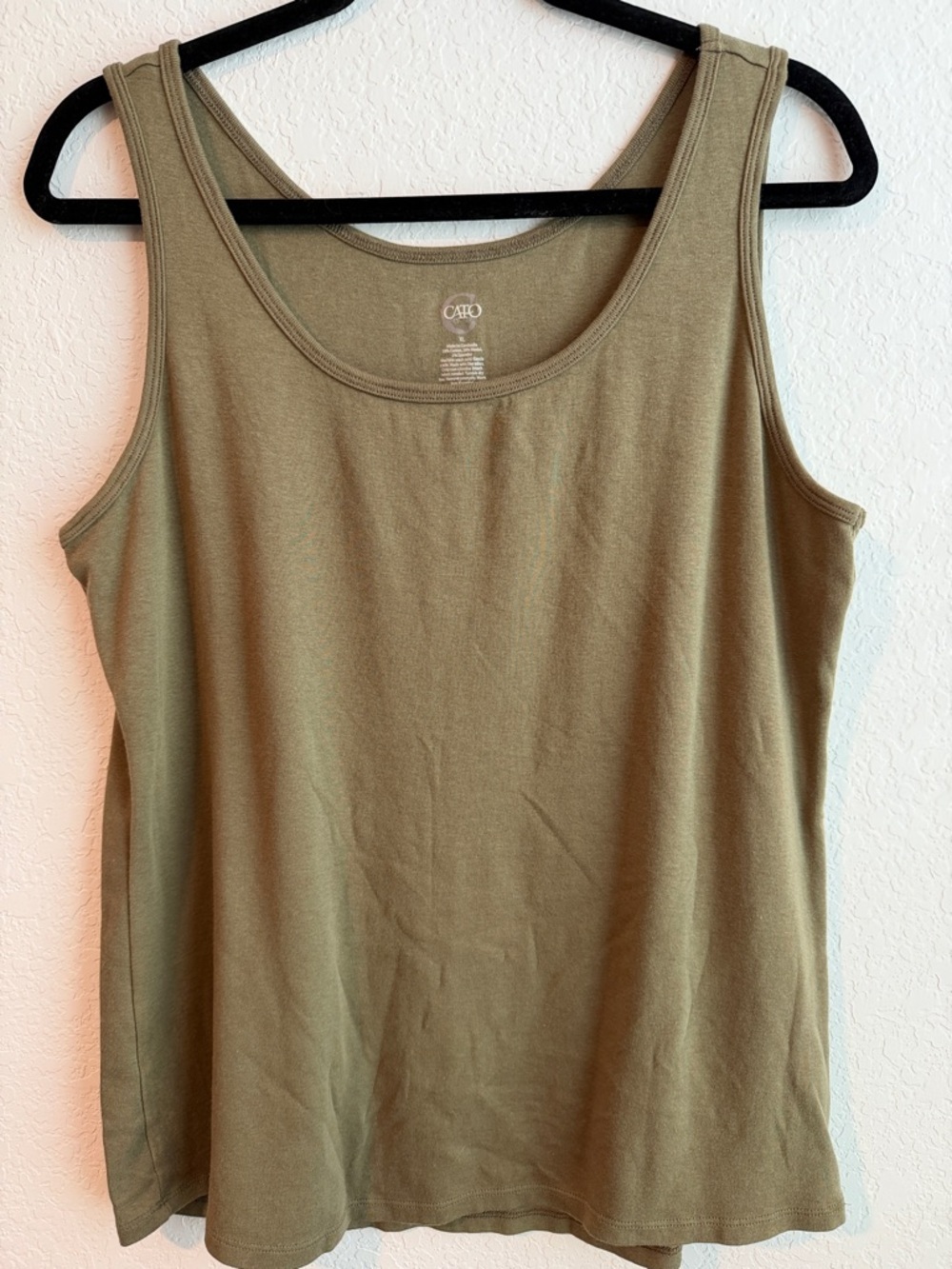 Cato Olive Tank Top Sleeveless Scoop Neck